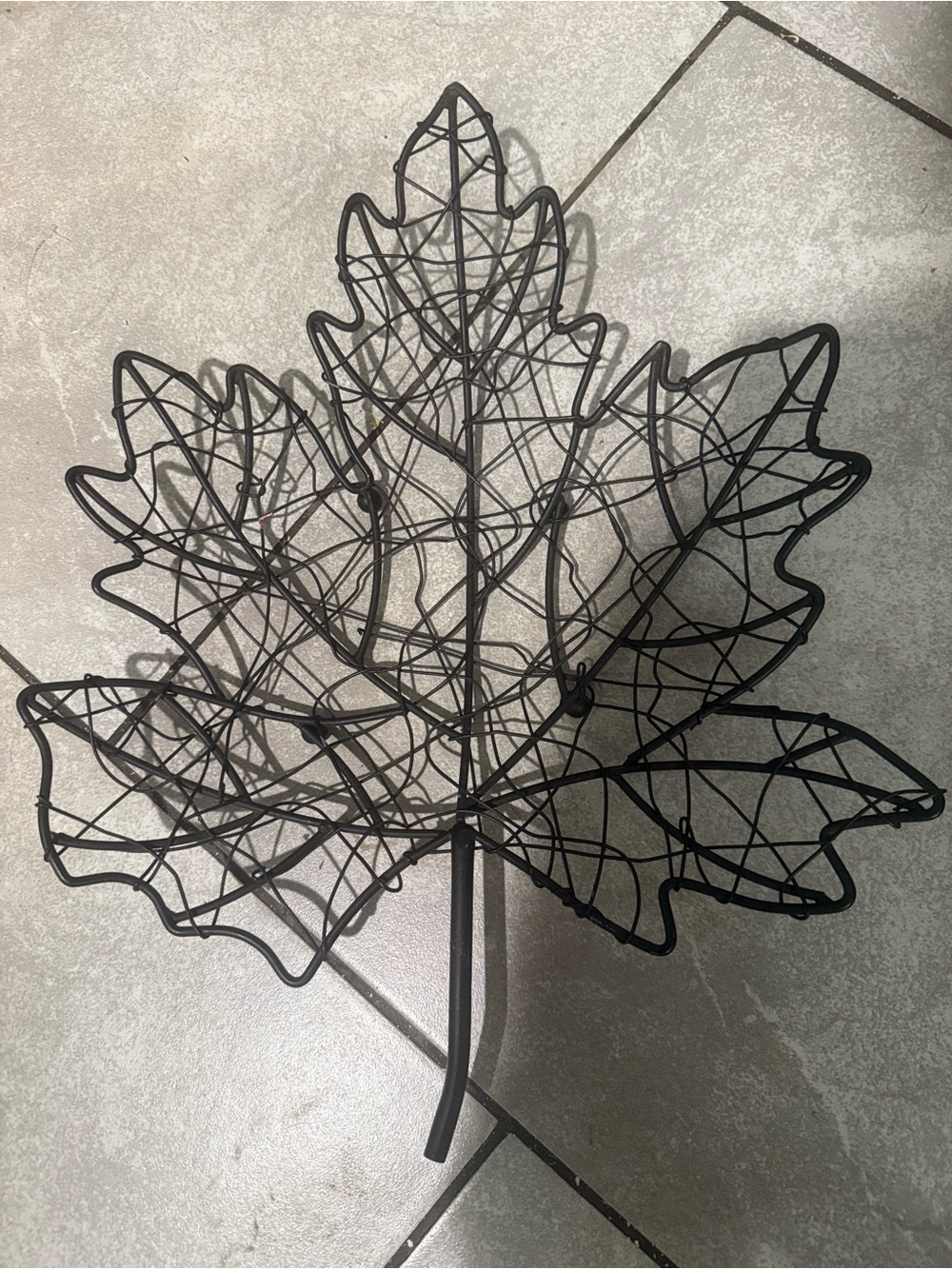 Black Metal Leaf Fruit Bowl - Decorative Home Art - 16ā x 13ā